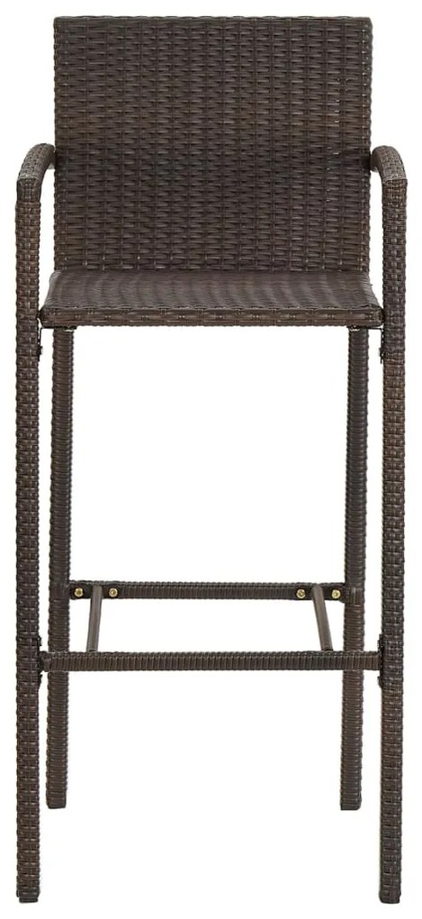 5 pcs conjunto de bar p/ jardim acácia maciça/vime PE castanho