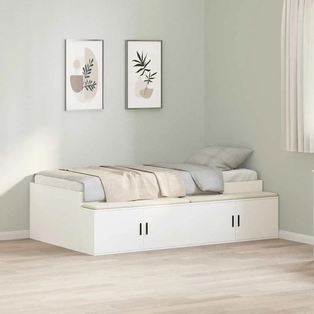 vidaXL Estrutura da Cama Branco 70 x 190 cm Madeira processada