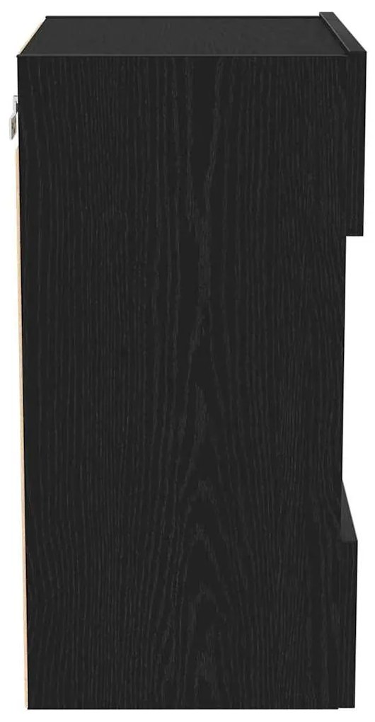 Cabinet de TV LED vidaXL 2 pcs Carvalho Preto 40x30x60,5cm cm Madeira