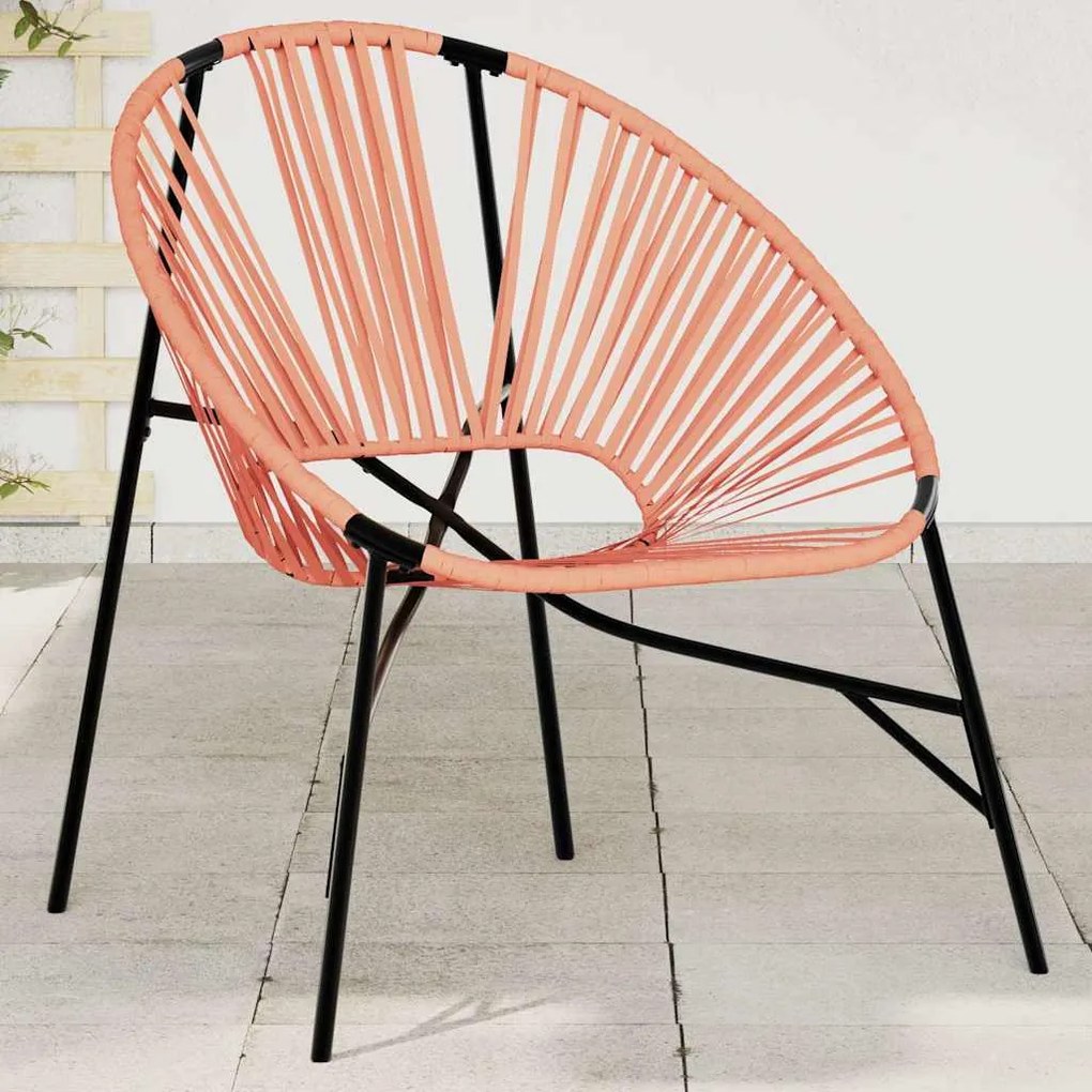 vidaXL Cadeira de jardim em forma de ovo vime PE preto e laranja