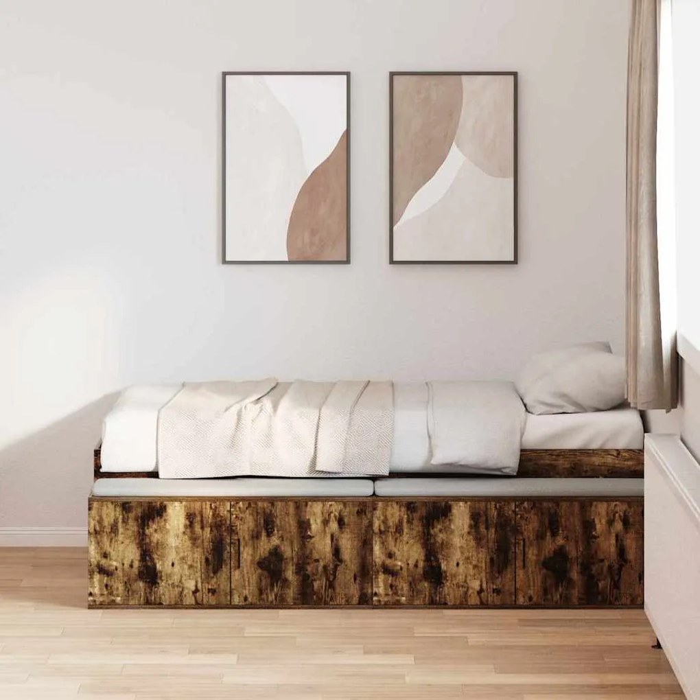 Estrutura de Cama Carvalho Fumado 100x200 cm