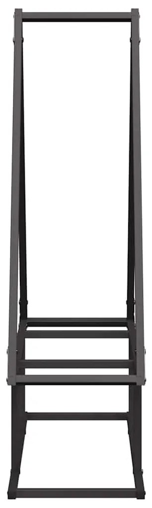 Suporte para lenha 80x25x90 cm aço laminado a frio preto