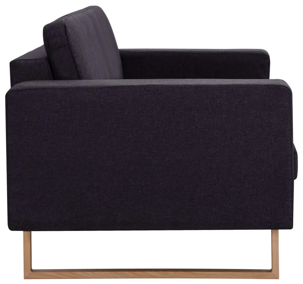 2 pcs conjunto de sofás tecido preto