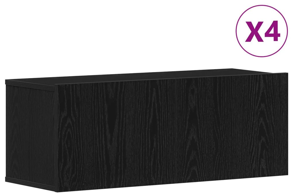 Conjunto de Estante de TV VidaXL com 4 Peças Montado na Parede em Made