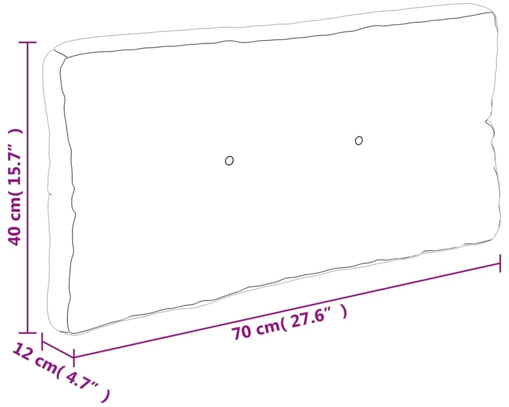 Almofadão para sofá de paletes 70x40x12 cm tecido preto
