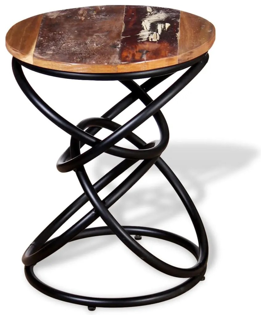 Mesa de apoio em madeira reciclada maciça