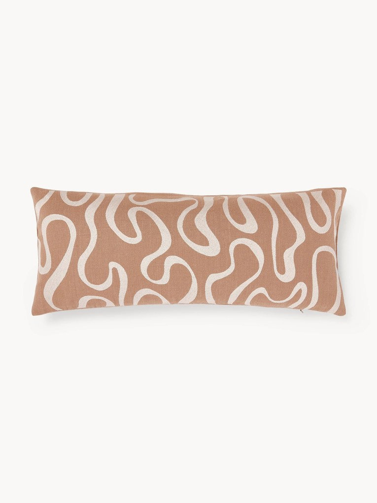 Capa de almofada para exterior com padrão de ondas bordado Shanti