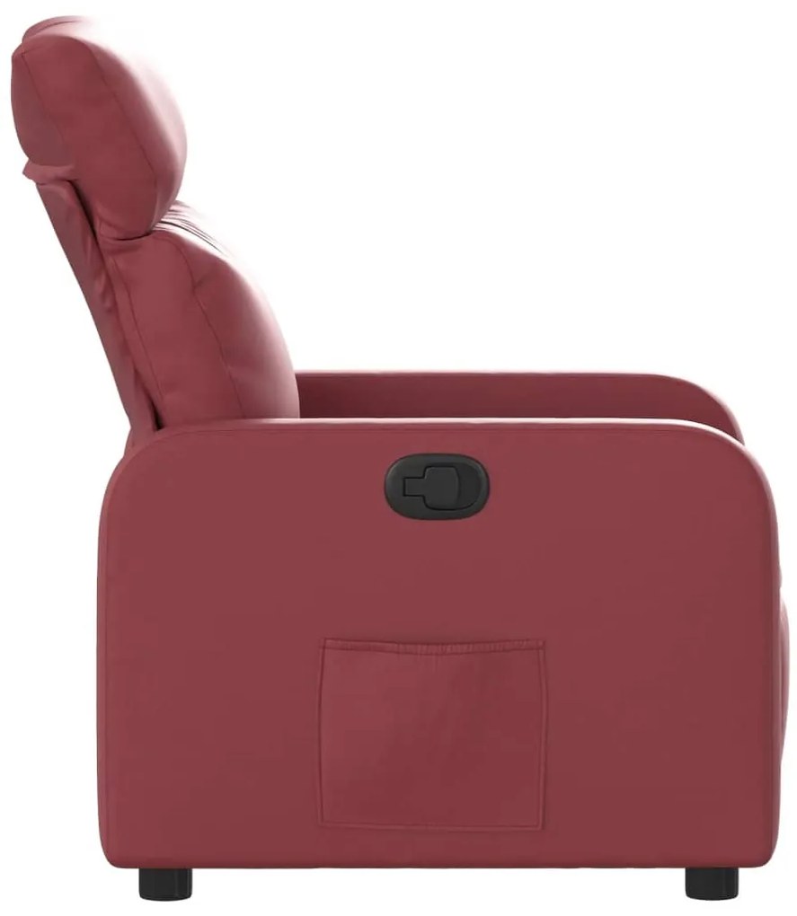 Poltrona reclinável couro artificial vermelho tinto