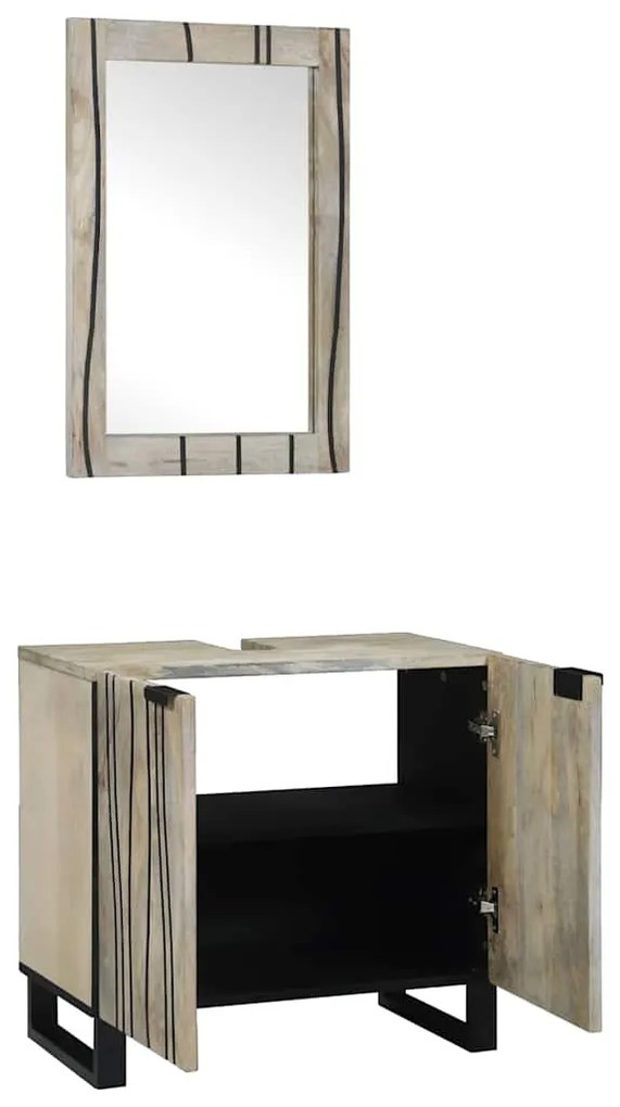 Conjunto de Móveis para Banheiro 2 pcs Branco 62 x 33 x 58 cm