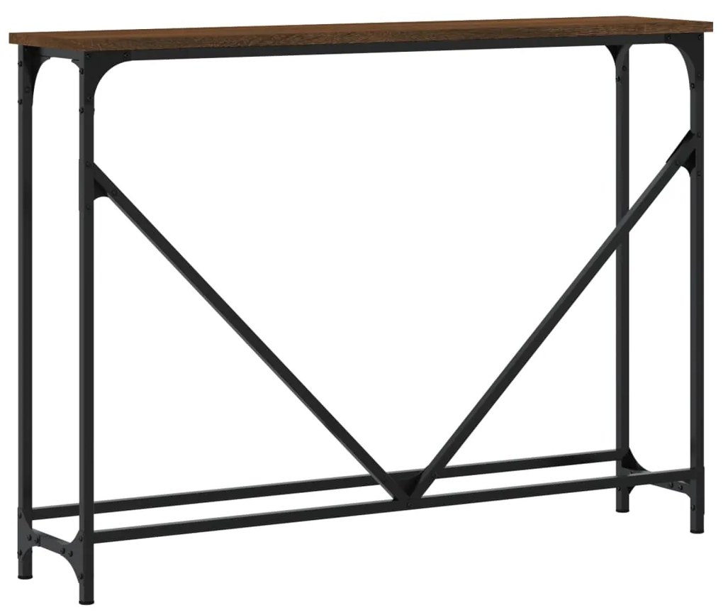 Mesa consola 102x22,5x75 cm derivados madeira carvalho castanho