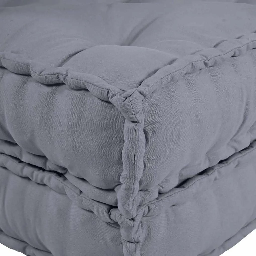 Puff Modular Cinza 70x70x36 em Tecido