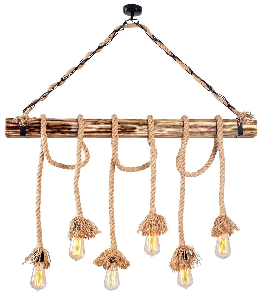 Candeeiro Suspenso Erebos – Madeira – 100 x 7 cm