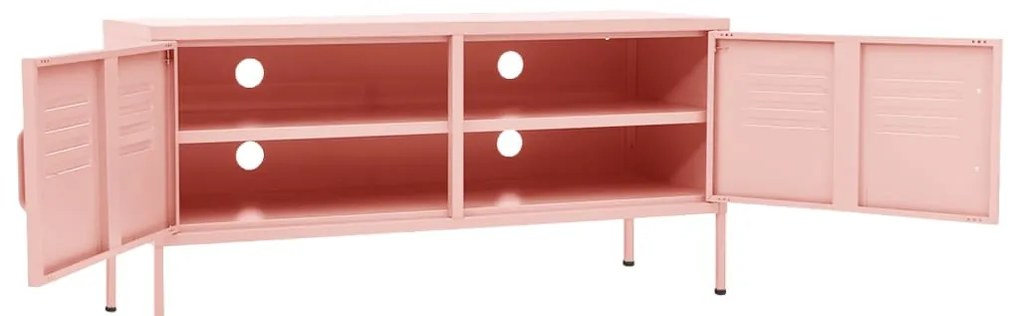 Móvel de TV aço 105x35x50 cm rosa