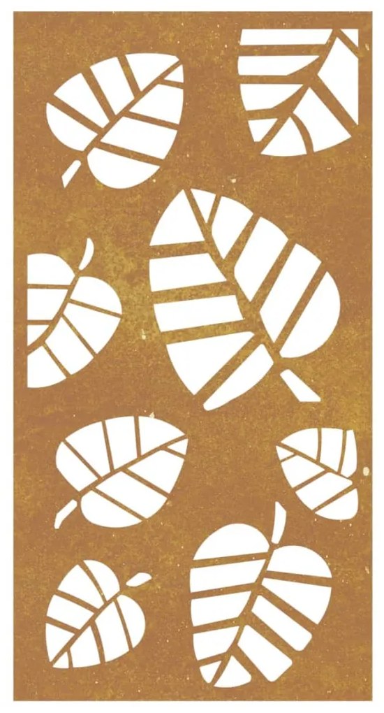 Decoração p/ muro de jardim 105x55 cm aço corten design folhas