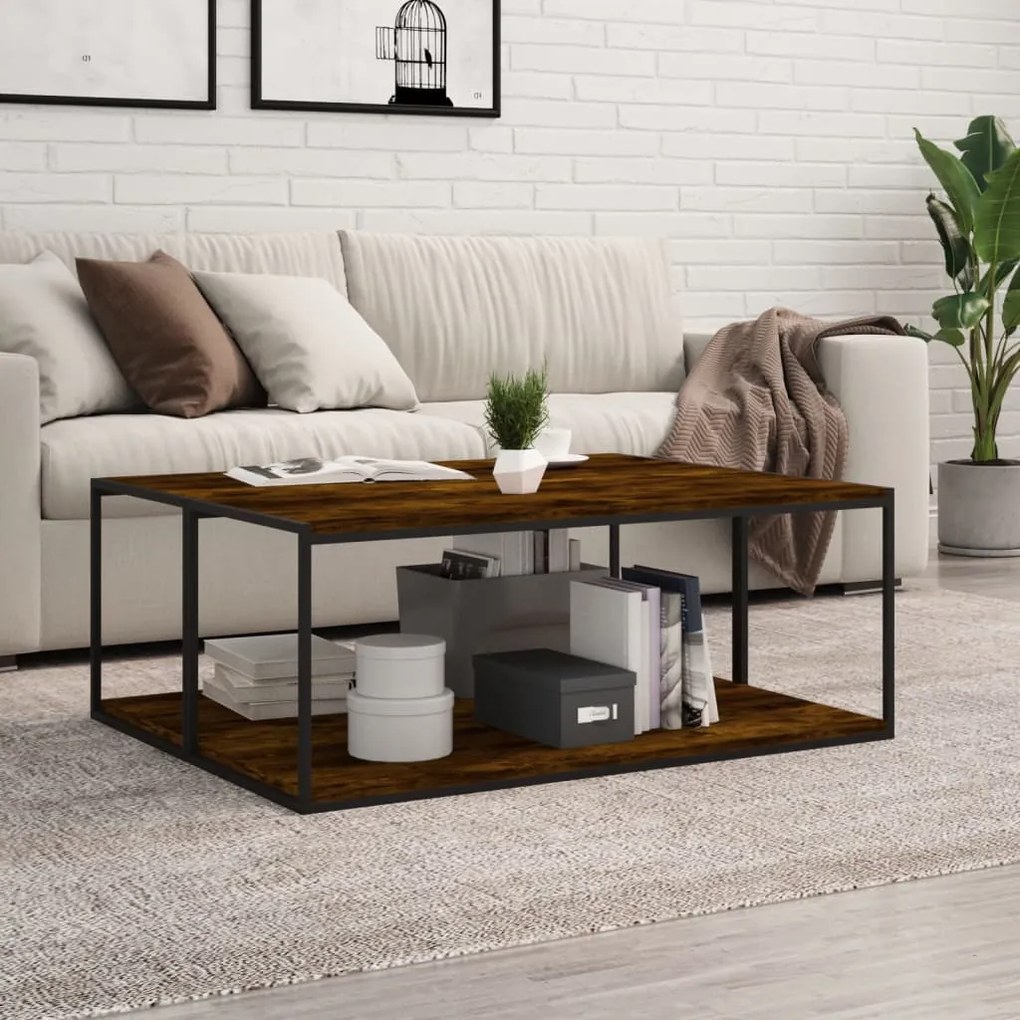 vidaXL Prateleiras de parede 4pcs derivados de madeira carvalho fumado