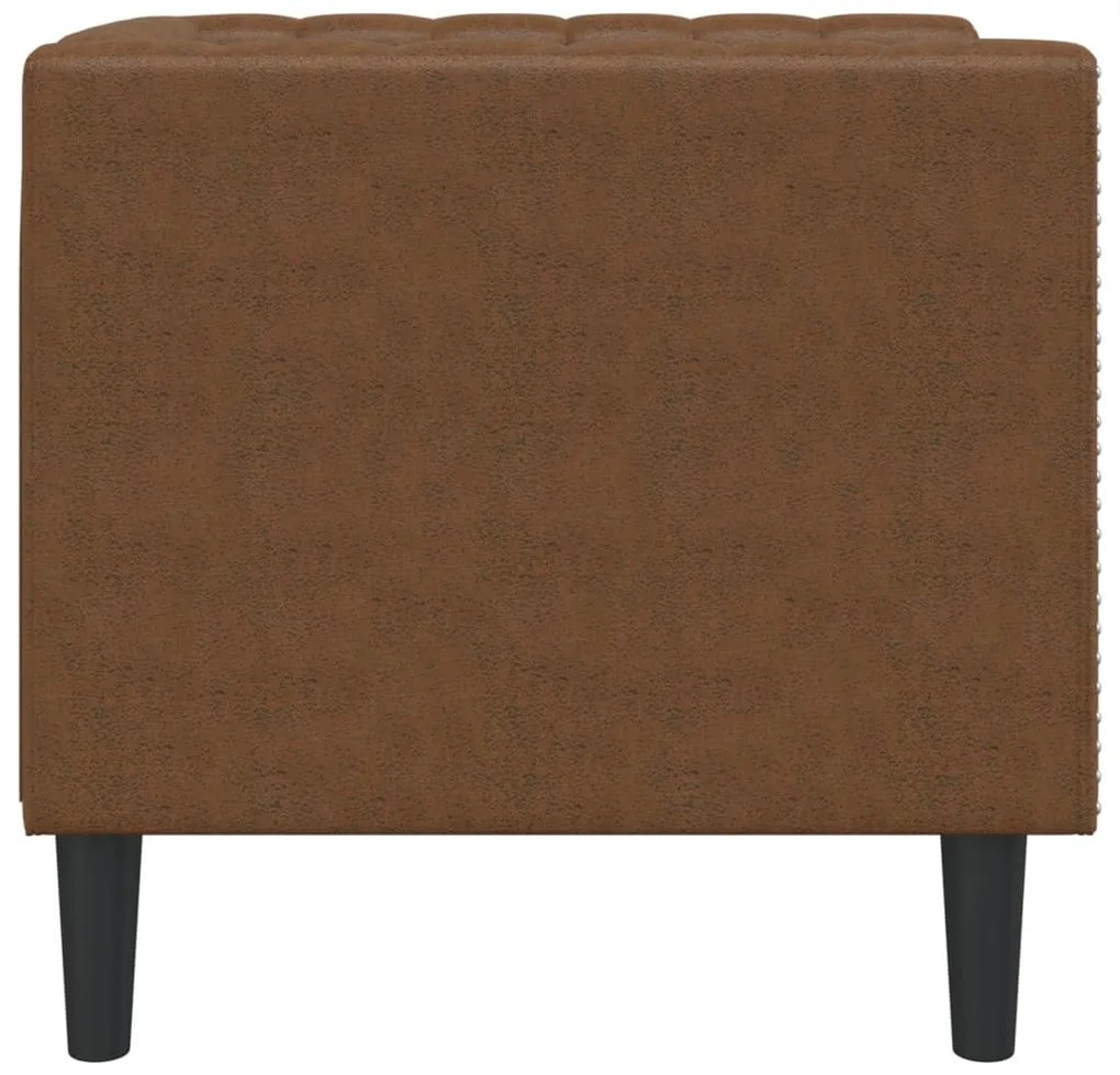 Sofá chesterfield camurça artificial castanho