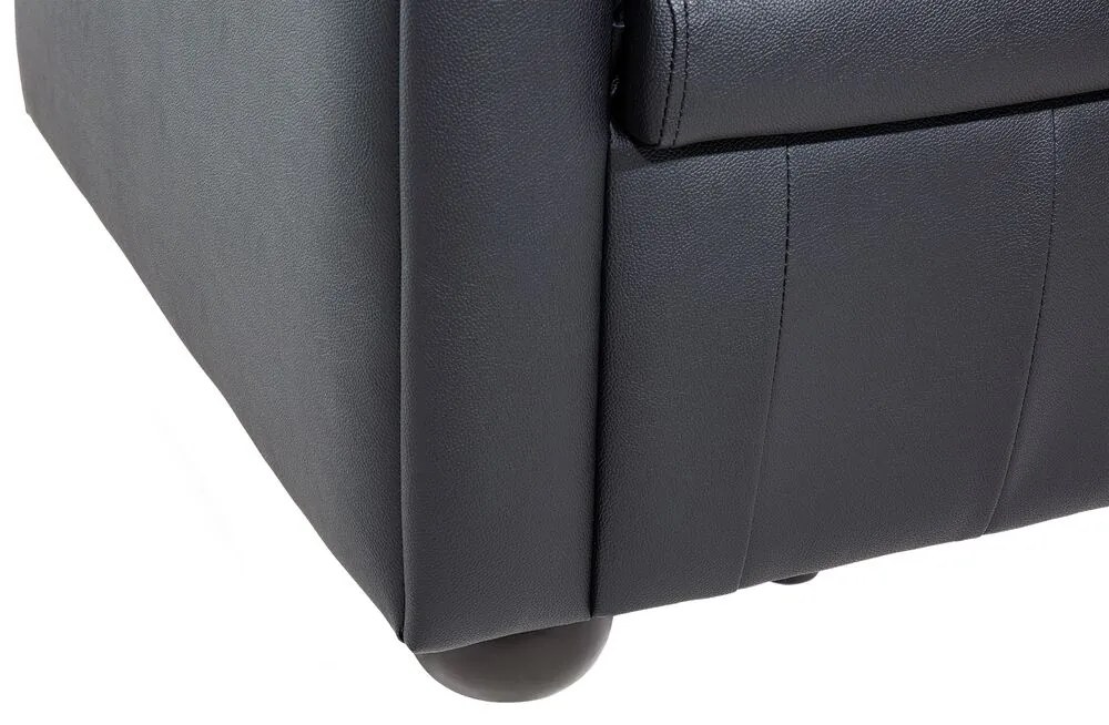 Poltrona em pele genuína preta CHESTERFIELD Beliani