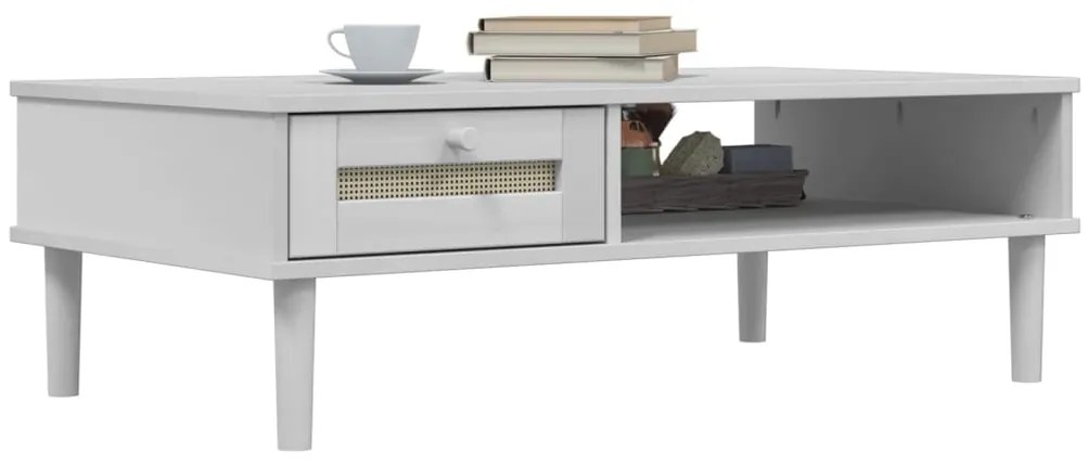 Mesa de centro SENJA 100x55x33 cm pinho maciço branco