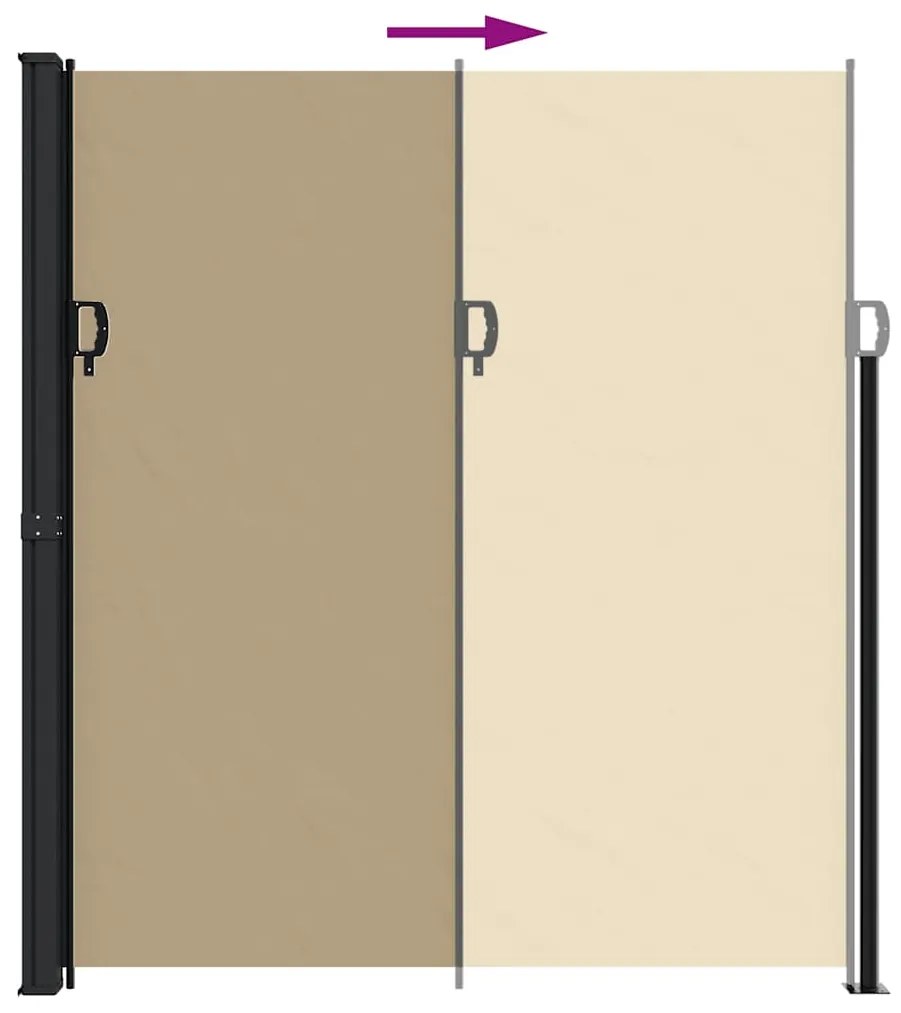 Toldo lateral retrátil 220x500 cm bege