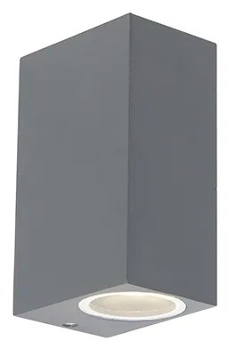 Conjunto de 4 Apliques Cinza Escuro 2 Luzes IP44 - Baleno Moderno