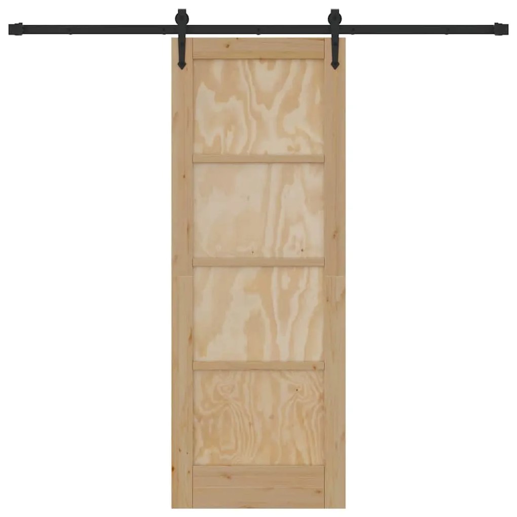 Porta Deslizante com Hardware 'ORKDAL'em Madeira Sólida de Pinus.