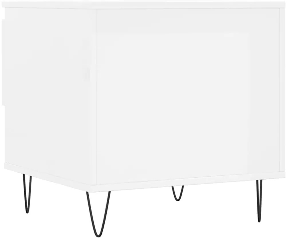 Mesas de centro 2pcs 50x46x50cm deriv. madeira branco brilhante