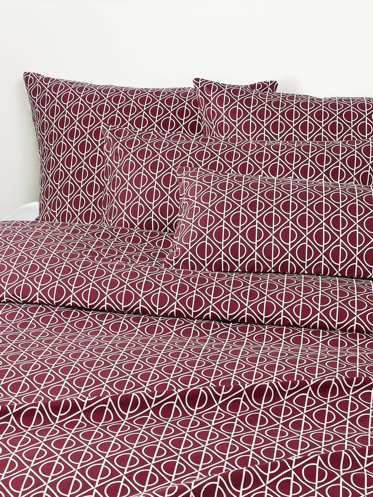 Capa de edredão em percal de algodão com padrão geométrico Jella