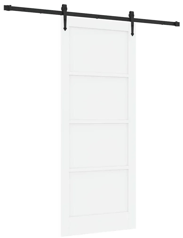 Porta Deslizante vidaXL com Conjunto de Ferragens Brancas 86x211 cm Ma