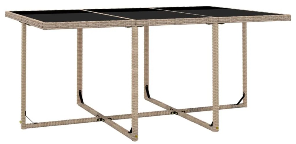 11 pcs conjunto jantar exterior com almofadões vime PE bege