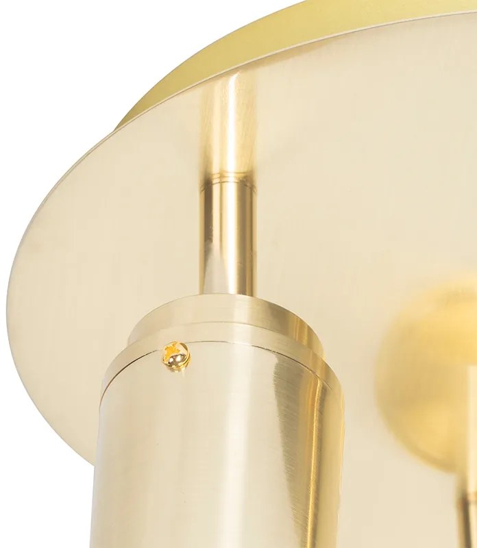 Foco de teto moderno para casa de banho latão 3 luzes IP44 - Ducha Moderno