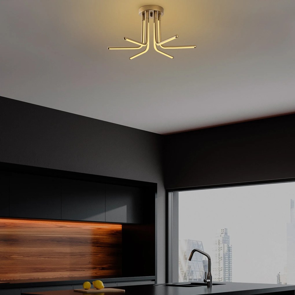Chandelier Leddaisy – Dourado – 55 x 25 x 55 cm