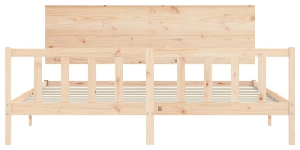 Cama sem colchão 200x200 cm madeira de pinho maciça