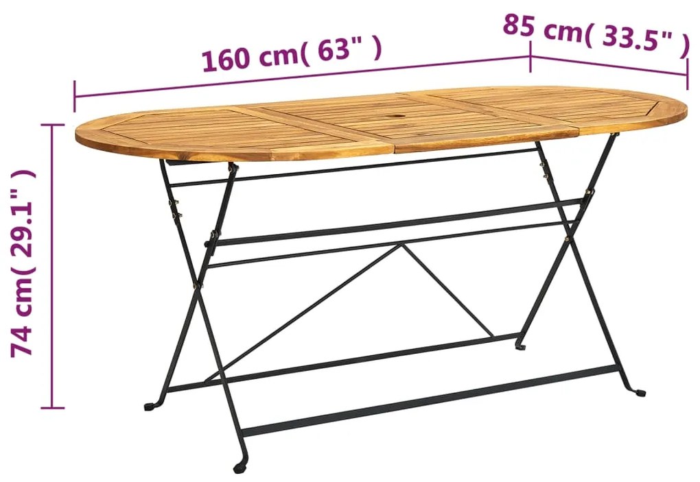 7 pcs conjunto dobrável de jantar p/ jardim acácia maciça