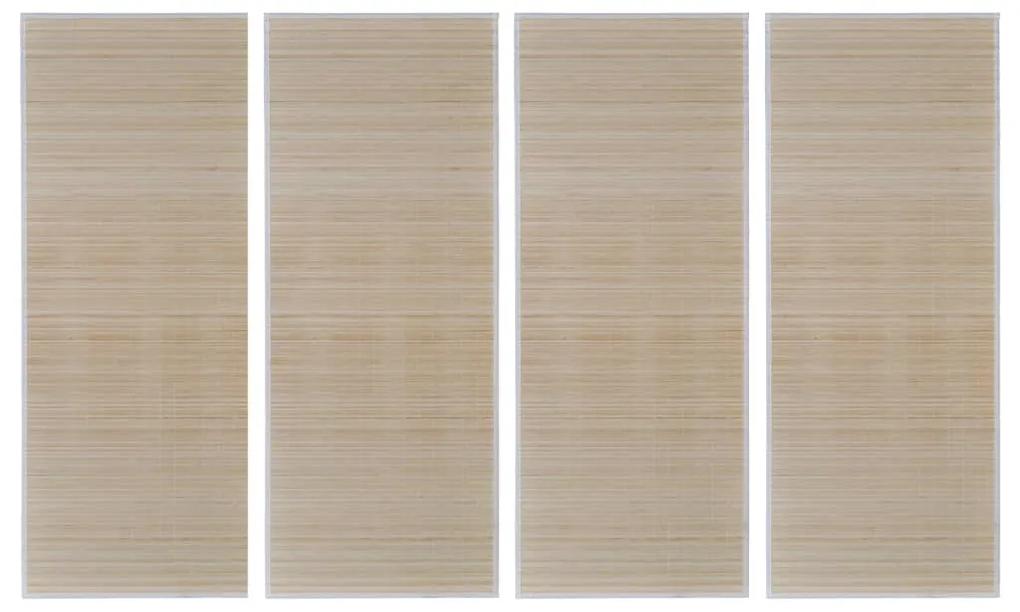 Tapetes retangulares de bambu natural 4 pcs 120x180 cm