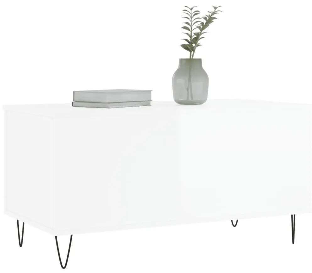 Mesa centro 90x44,5x45 cm derivados de madeira branco brilhante