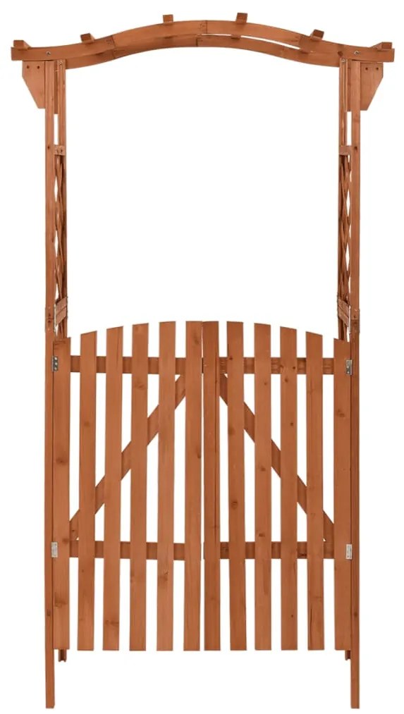 Pérgola com portão 116x40x204 cm madeira de abeto maciça