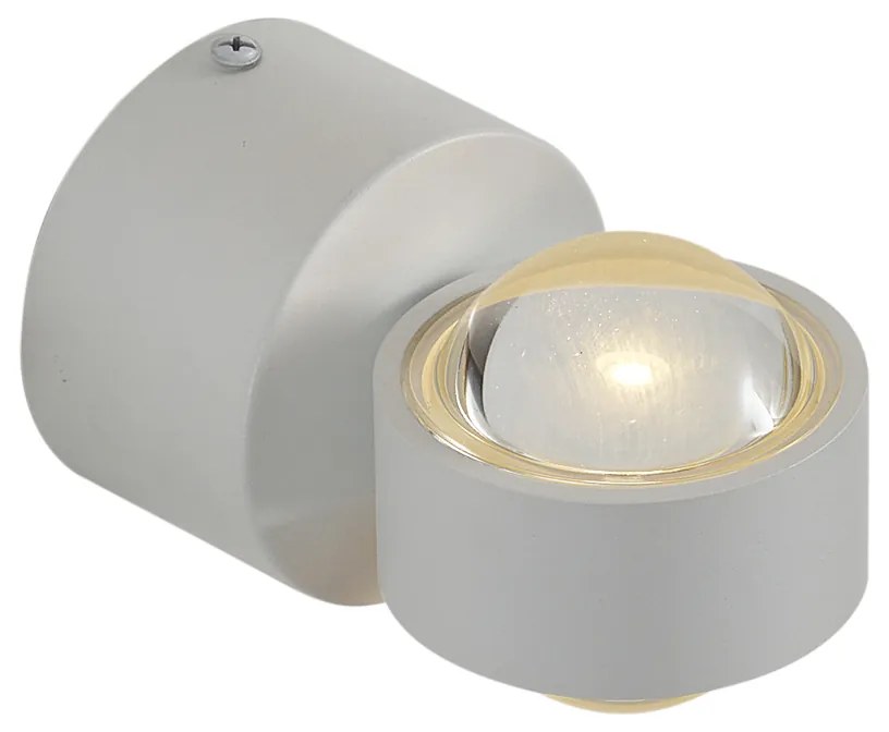 Aplique de parede de design branco incluindo LED IP44 - Lens Design