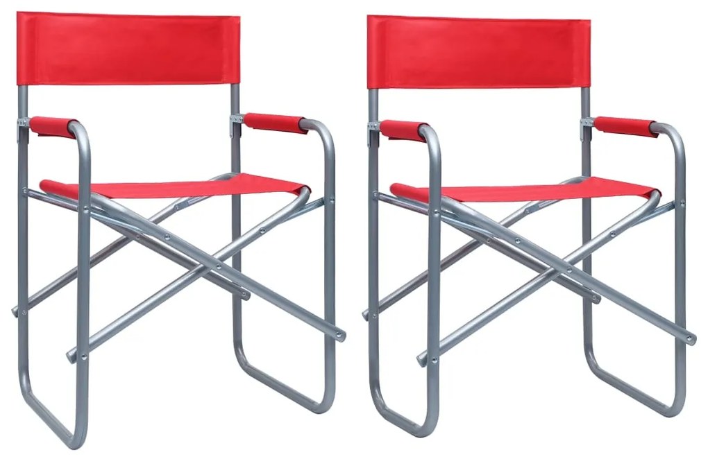 vidaXL Cadeiras de realizador 2 pcs aço vermelho
