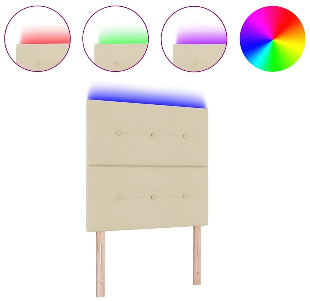 Cabeceira LED Creme de 100 cm Estofada