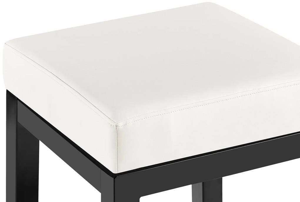 Banco de bar Taylor em couro sintético 37 x 78 x 37 cm Branco