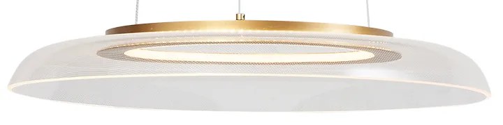 LED Candeeiro suspenso de design dourado e transparente com 3 níveis de regulação - Scacrylic Design