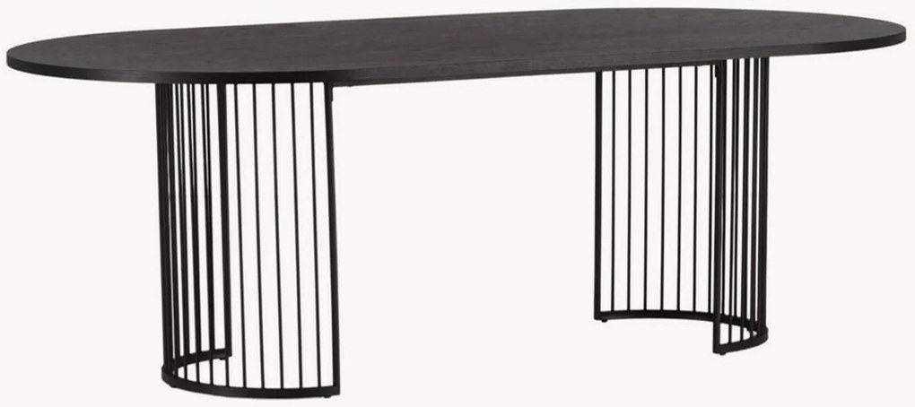 Mesa de jantar oval com tampo de madeira Hamneskär, 220 x 110 cm