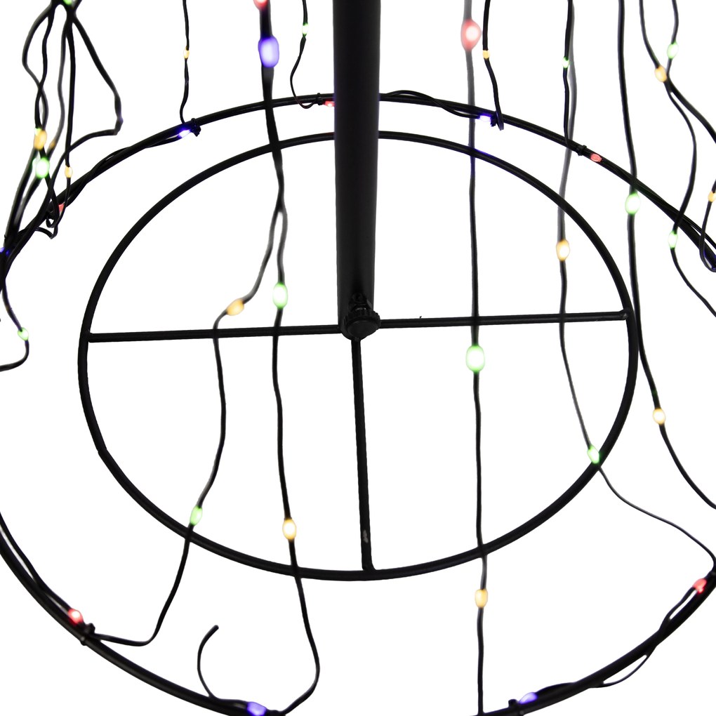 Candeeiro de pé de Natal Árvore preto 150cm incl. LED RGB com temporizador IP44 - Ugoku