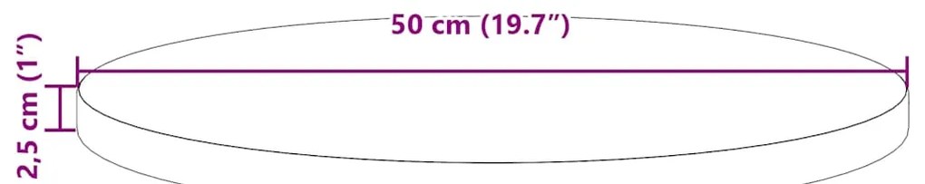 Tampo de mesa redondo Ø50x2,5 cm pinho maciço castanho-mel