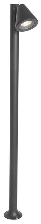 Bollard exterior moderno preto 100 cm IP44 ajustável - Ciara