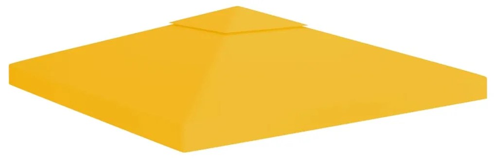 Cobertura de gazebo com 2 camadas 310 g/m² 3x3 m amarelo