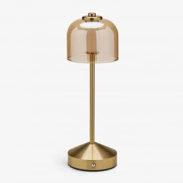 Lâmpada De Mesa Led Sem Fios Para Exterior Em Ferro E Vidro Ardela Dourado - Sklum