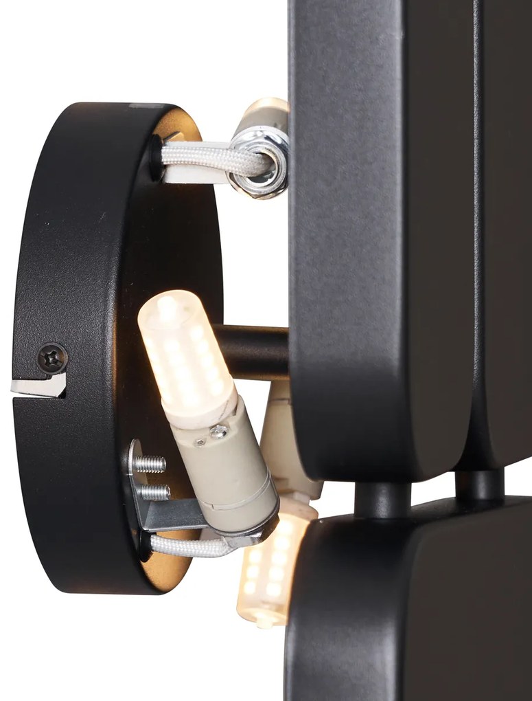 Candeeiro de Parede Design Preto 3-Luzes - Planes Design