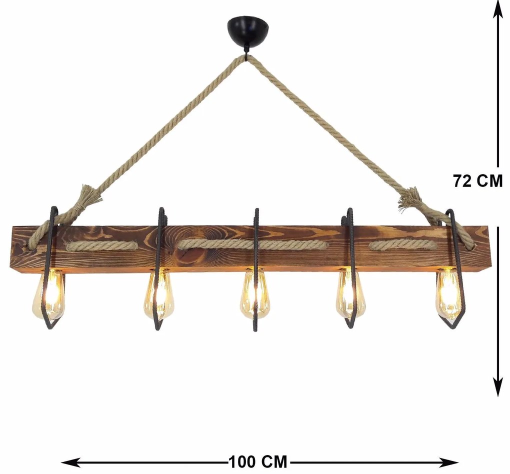 Chandelier Demir – Walnut – 100 x 16 x 72 cm