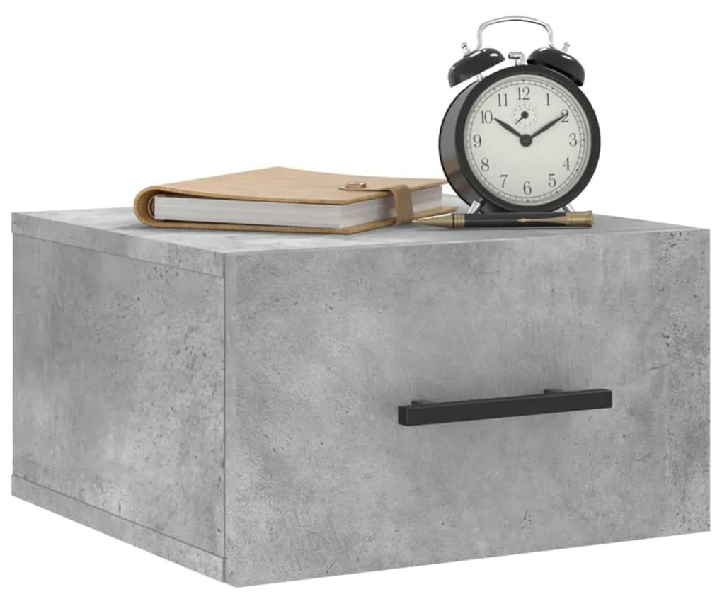 Mesa cabeceira montagem na parede 35x35x20 cm cinzento cimento